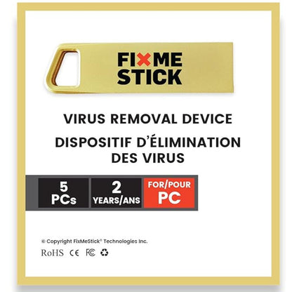 FixMeStick - Virus Removal Device - SPECIAL EDITION - Unlimited Use on up to 5 PCs for 2 years