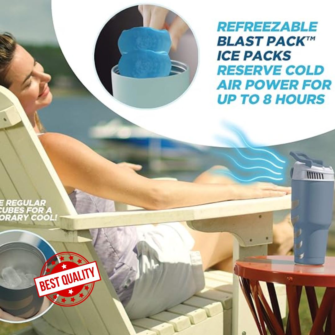 BREEZE Blast Sharper Image Ultra Personal AIR Cooler 30% MORE POWER BLUE NEW